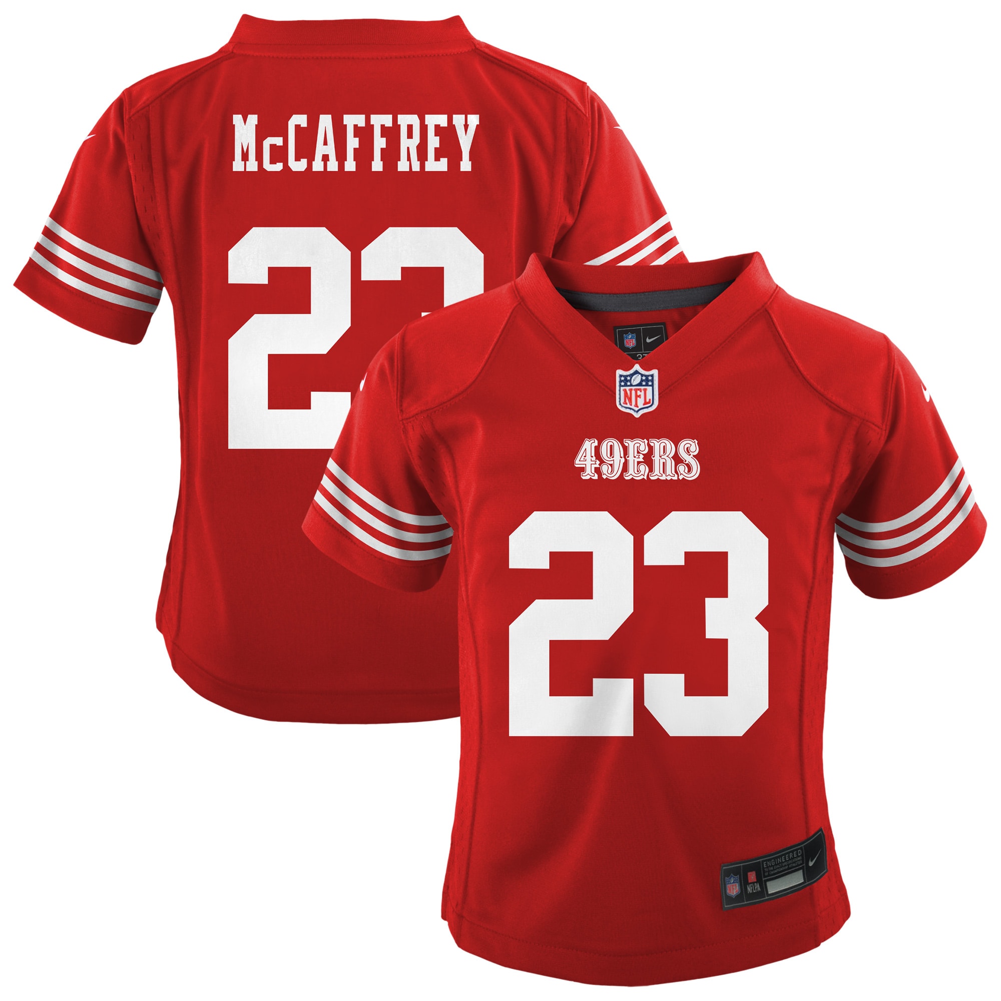 Infant San Francisco 49ers Christian McCaffrey Scarlet Team Player Game Jersey JS8887 nicesnker